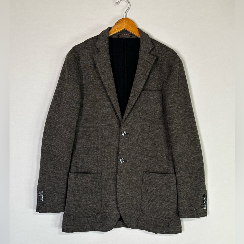 SuitSupply Wool Blend Blazer Mens 50 Brown Knit Sport Coat Italy Fabric